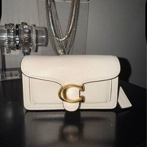 Coach Cream Leather Wallet with Gold Accent